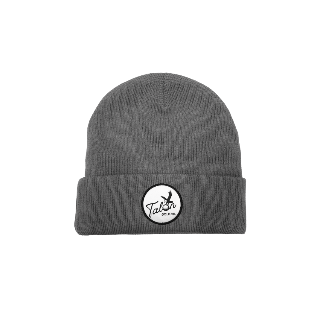 Grey Beanie w/ Script Logo by Talon Golf LLC