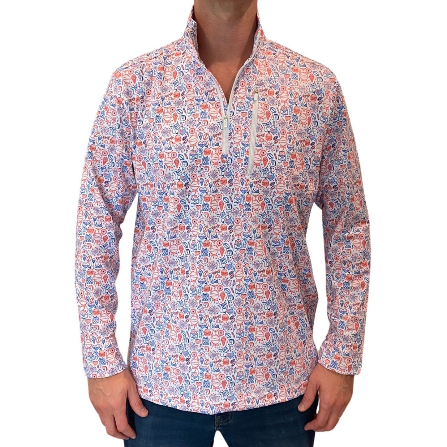 BBQ America Quarter Zip by Tropical Bros