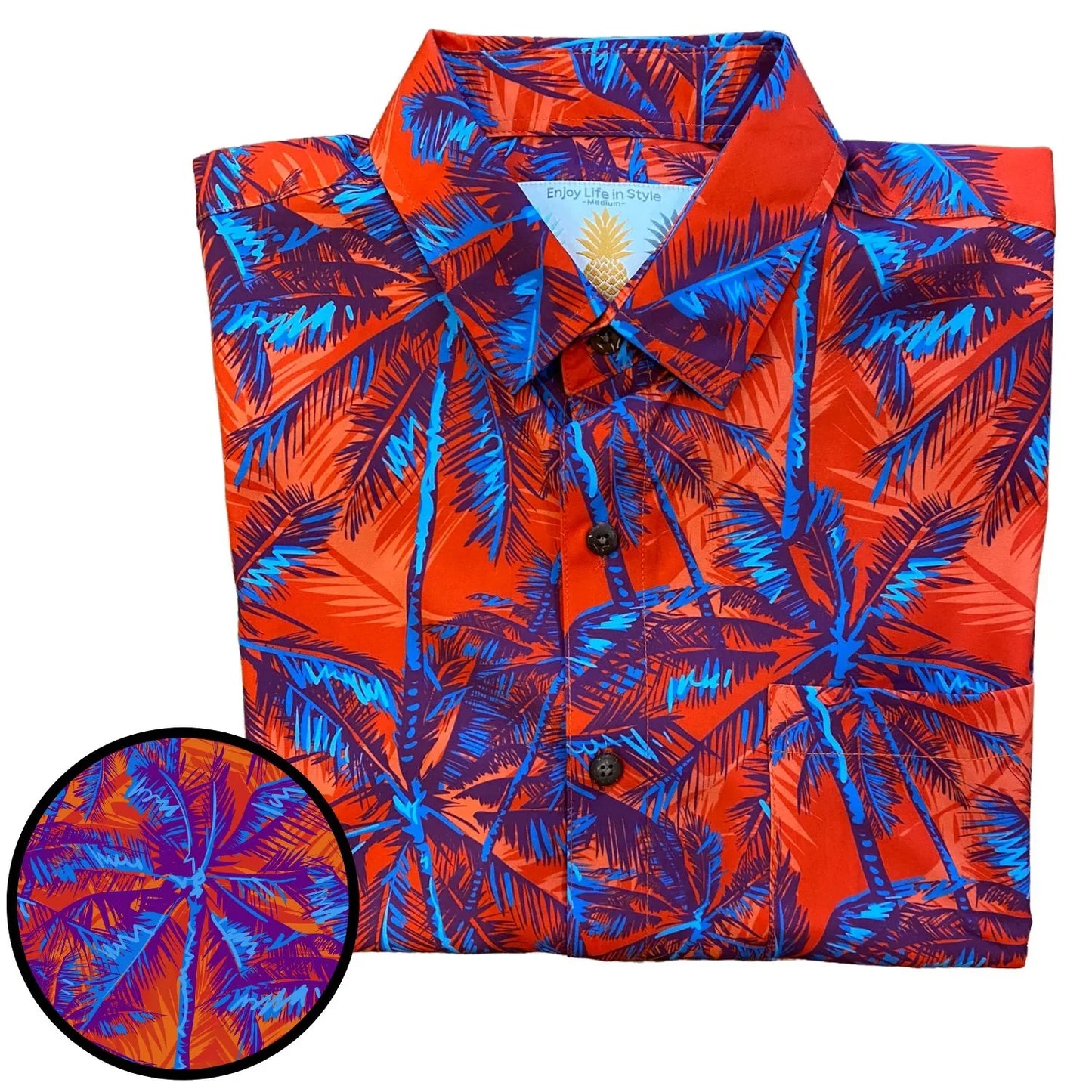 Super Stretch - Blazin Palms Hawaiian Shirt by Tropical Bros