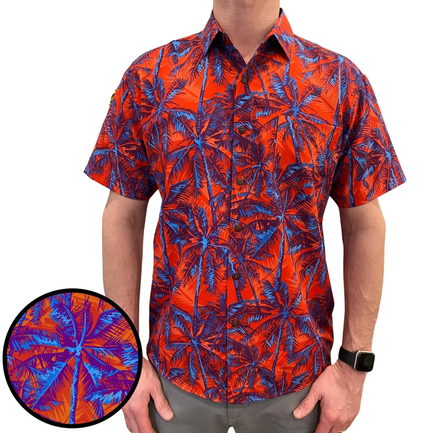 Super Stretch - Blazin Palms Hawaiian Shirt by Tropical Bros