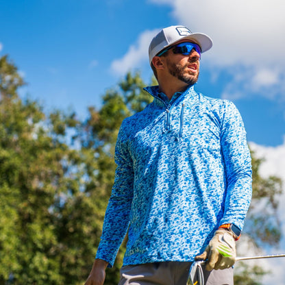 Blue Camo Quarter Zip by Tropical Bros