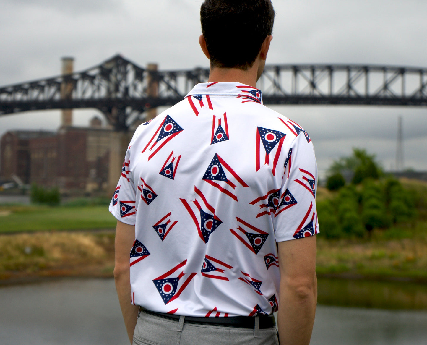 Crazy Ohio Flag Golf Shirt