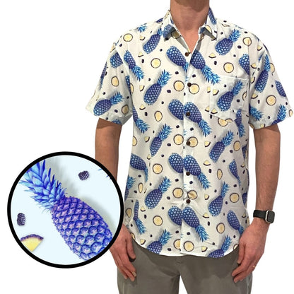 Super Stretch - Disco Pineapples Hawaiian Shirt by Tropical Bros