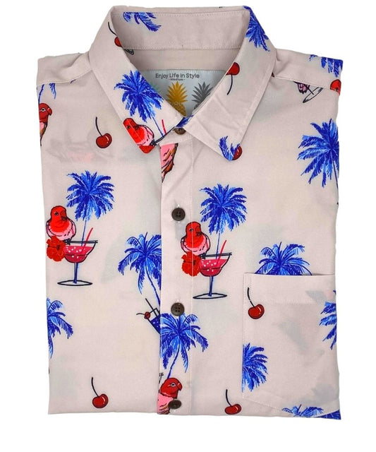 Super Stretch - Drinks on Me Hawaiian Shirt by Tropical Bros