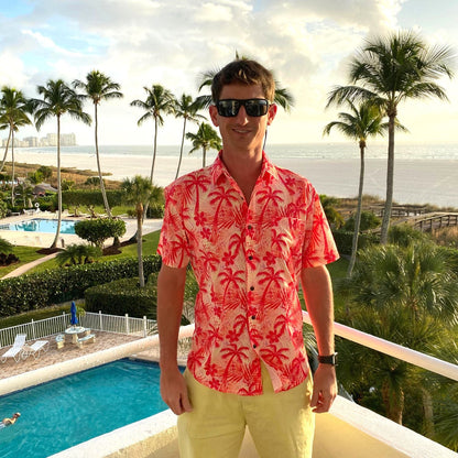 Super Stretch - Fire Palms Hawaiian Shirt by Tropical Bros