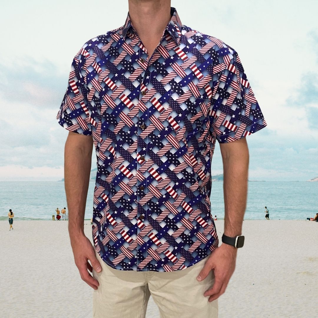 Super Stretch - Freedom Friday Hawaiian Shirt by Tropical Bros