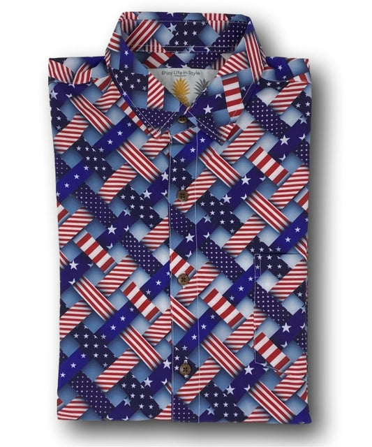 Super Stretch - Freedom Friday Hawaiian Shirt by Tropical Bros