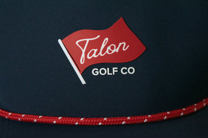 Blue Baseball Hat w/ Red Rope - Flag Logo by Talon Golf LLC