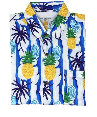 Super Stretch - Jungle Pineapple Hawaiian Shirt by Tropical Bros