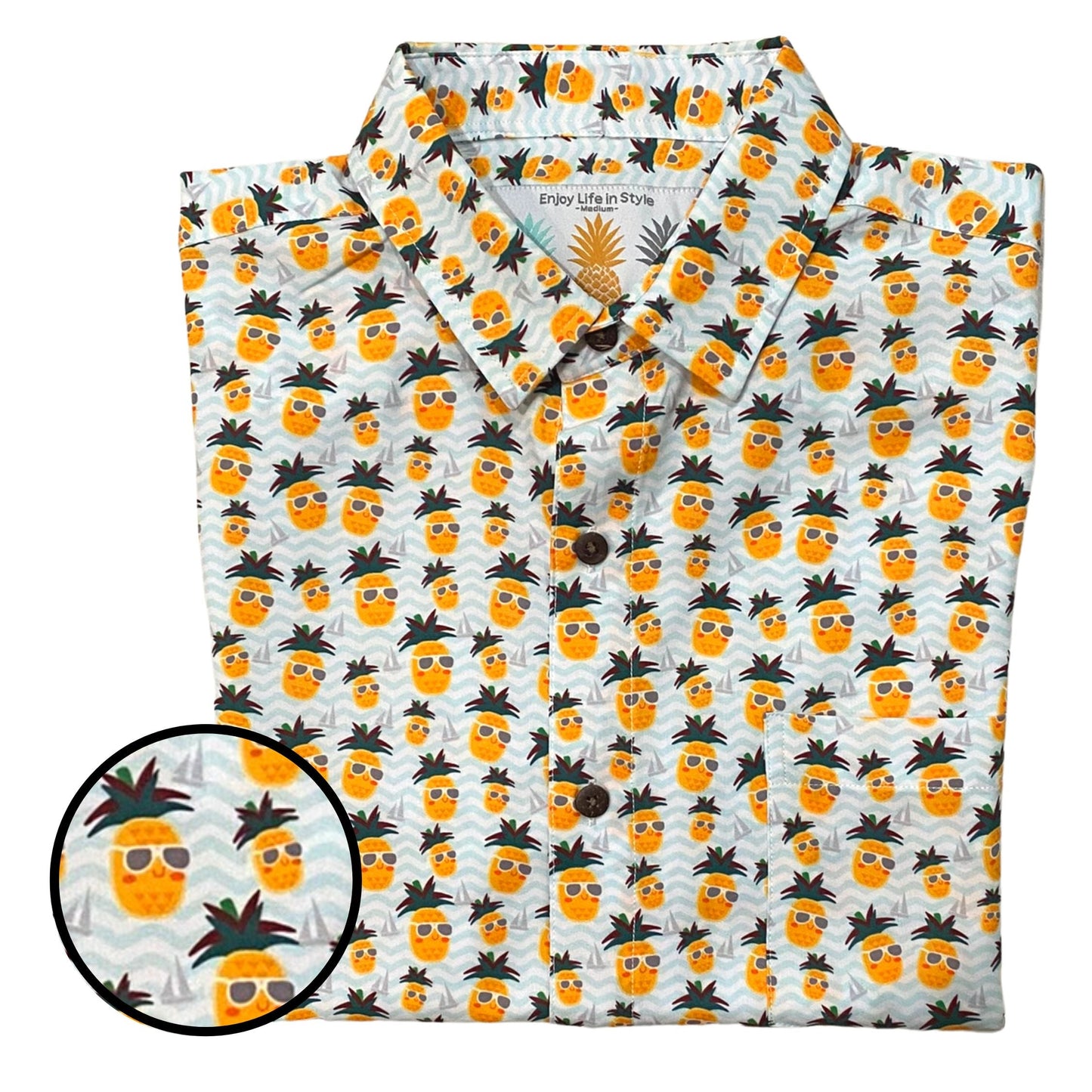 Super Stretch - The Pineapple King Hawaiian Shirt by Tropical Bros