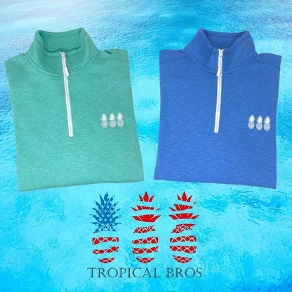 Caribbean Blue Quarter Zip by Tropical Bros