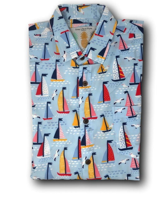 Super Stretch - Sailin Away Hawaiian Shirt by Tropical Bros