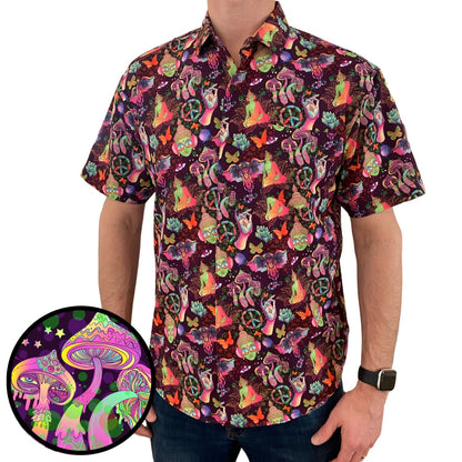 Super Stretch - Shroomin' Hawaiian Shirt by Tropical Bros