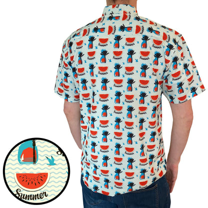 Super Stretch - Watermelon Palms Hawaiian Shirt by Tropical Bros