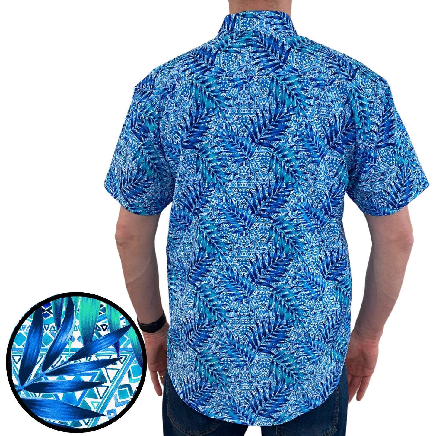 Super Stretch - Pacific Blues Hawaiian Shirt by Tropical Bros