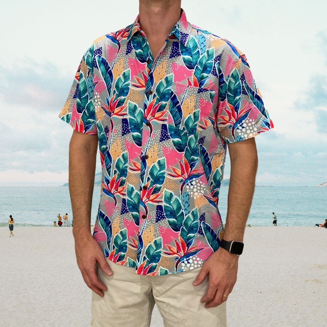 Super Stretch - World Traveler Hawaiian Shirt by Tropical Bros