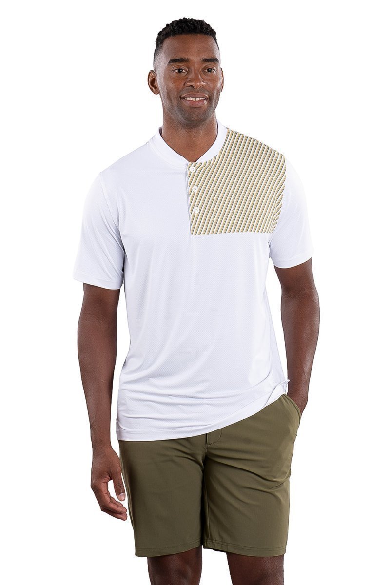 Kyle Polo White Stripe Print by Covel